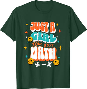 Just a Girl who loves Math Algebra Funny Mathematics T-Shirt - T-Shirt | Forest