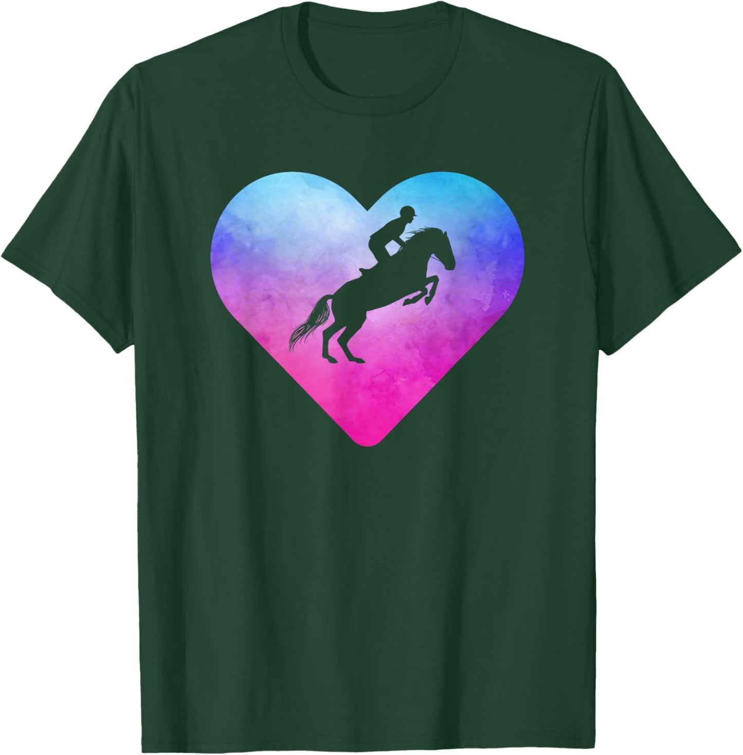 Women or Girls Show Jumping Horse T-Shirt - T-Shirt | Forest