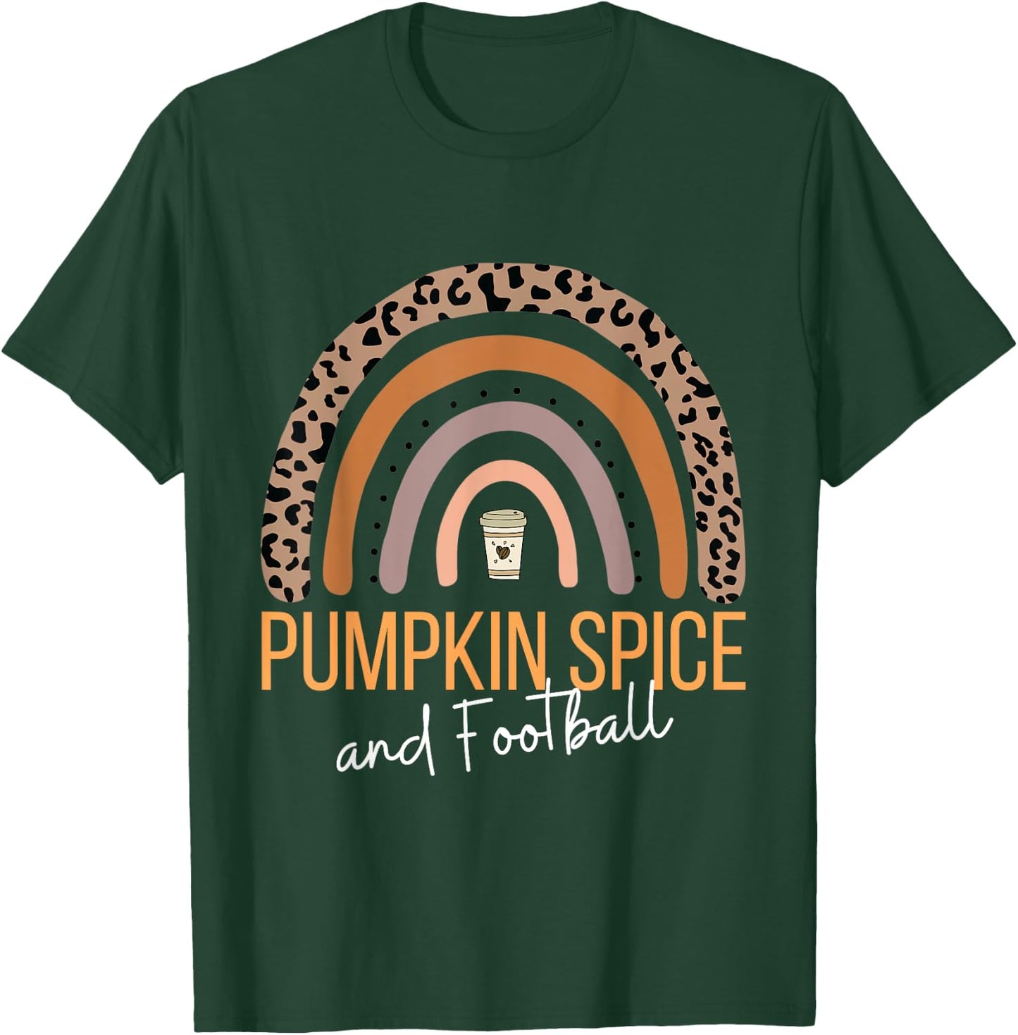 Pumpkin Spice and Football Boho Fall T-Shirt - T-Shirt | Forest