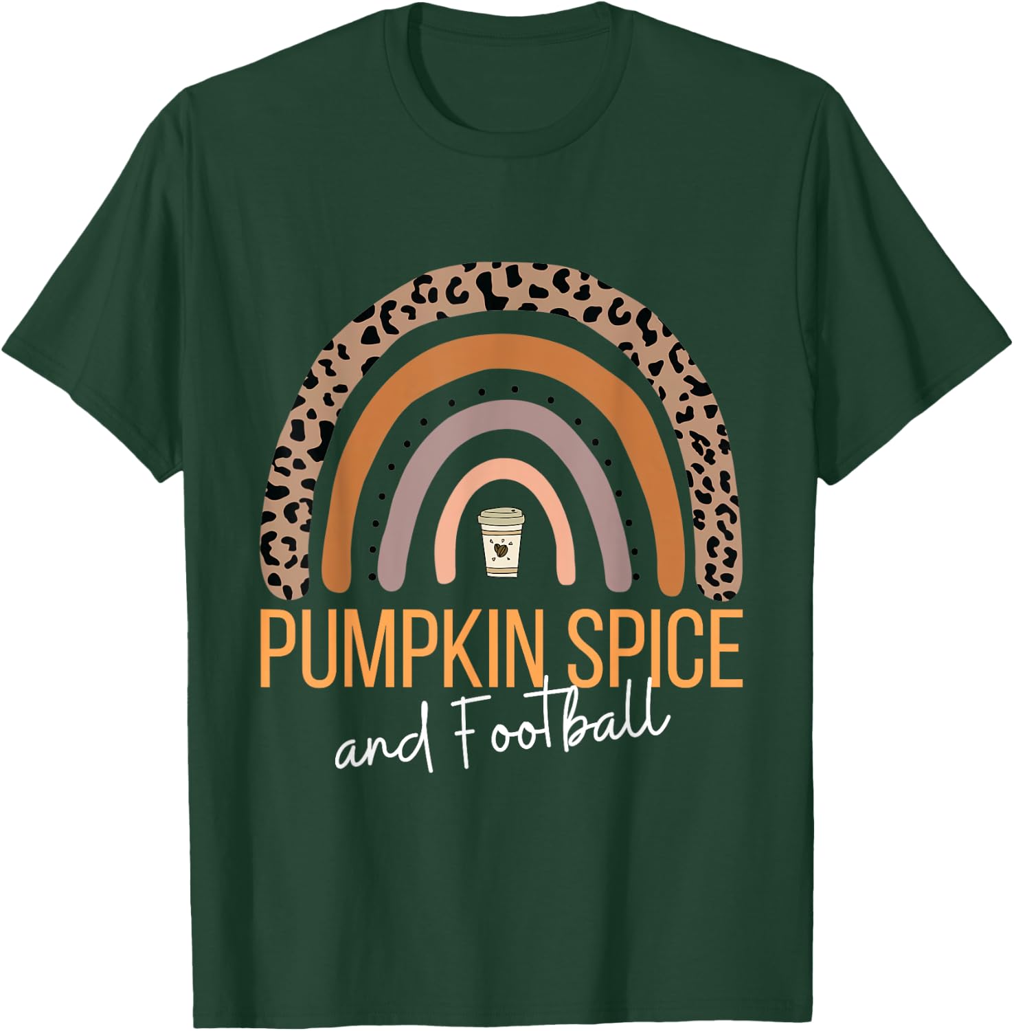 Pumpkin Spice and Football Boho Fall T-Shirt - T-Shirt | Forest