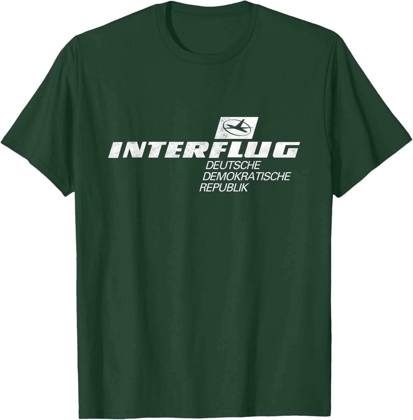 Interflug DDR Ossi Airline Aeroplane Vintage T-Shirt - T-Shirt | Forest
