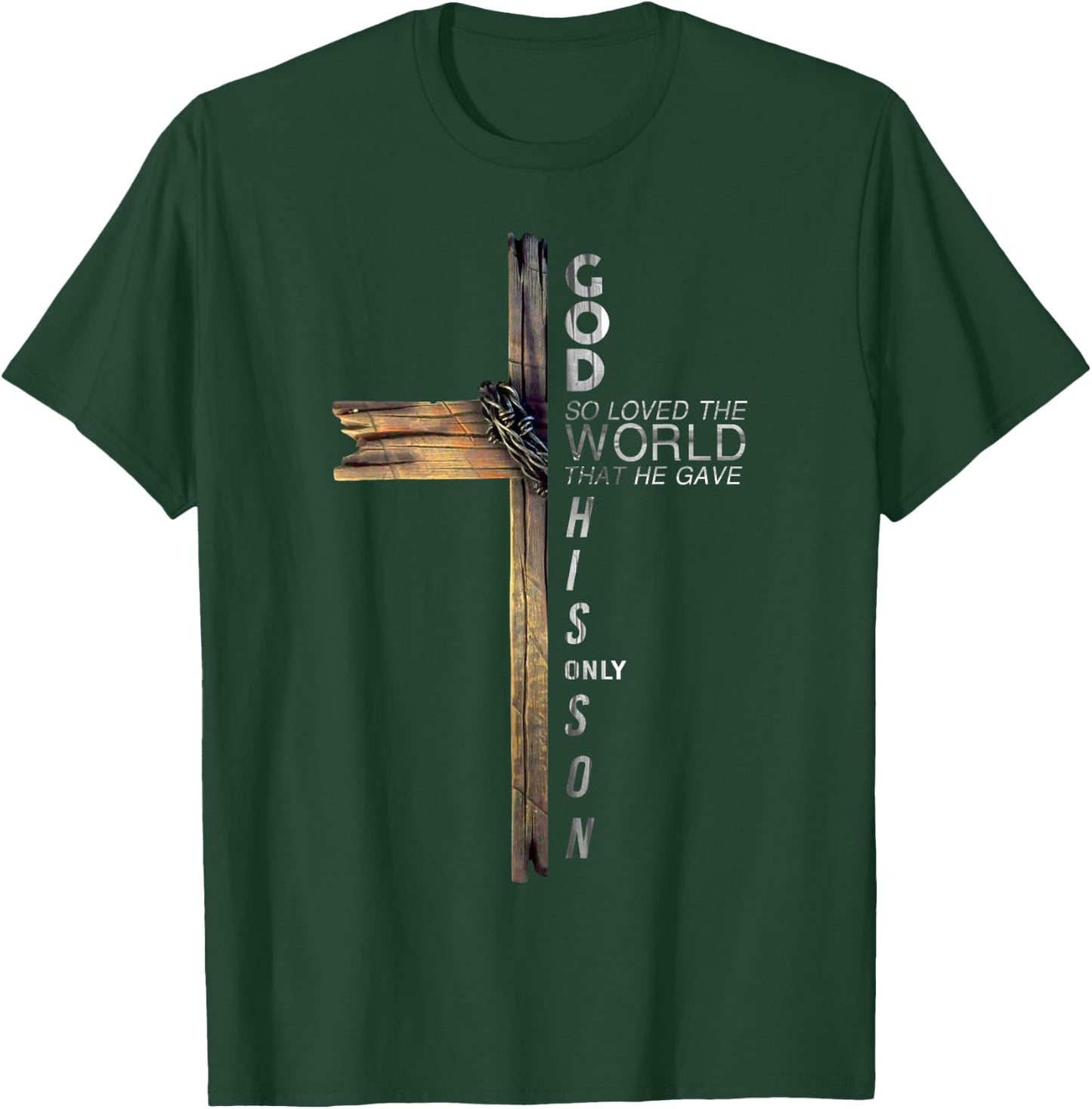 Son Of God Jesus Christ Cross Christian 9 John 3 16 T-Shirt - T-Shirt | Forest