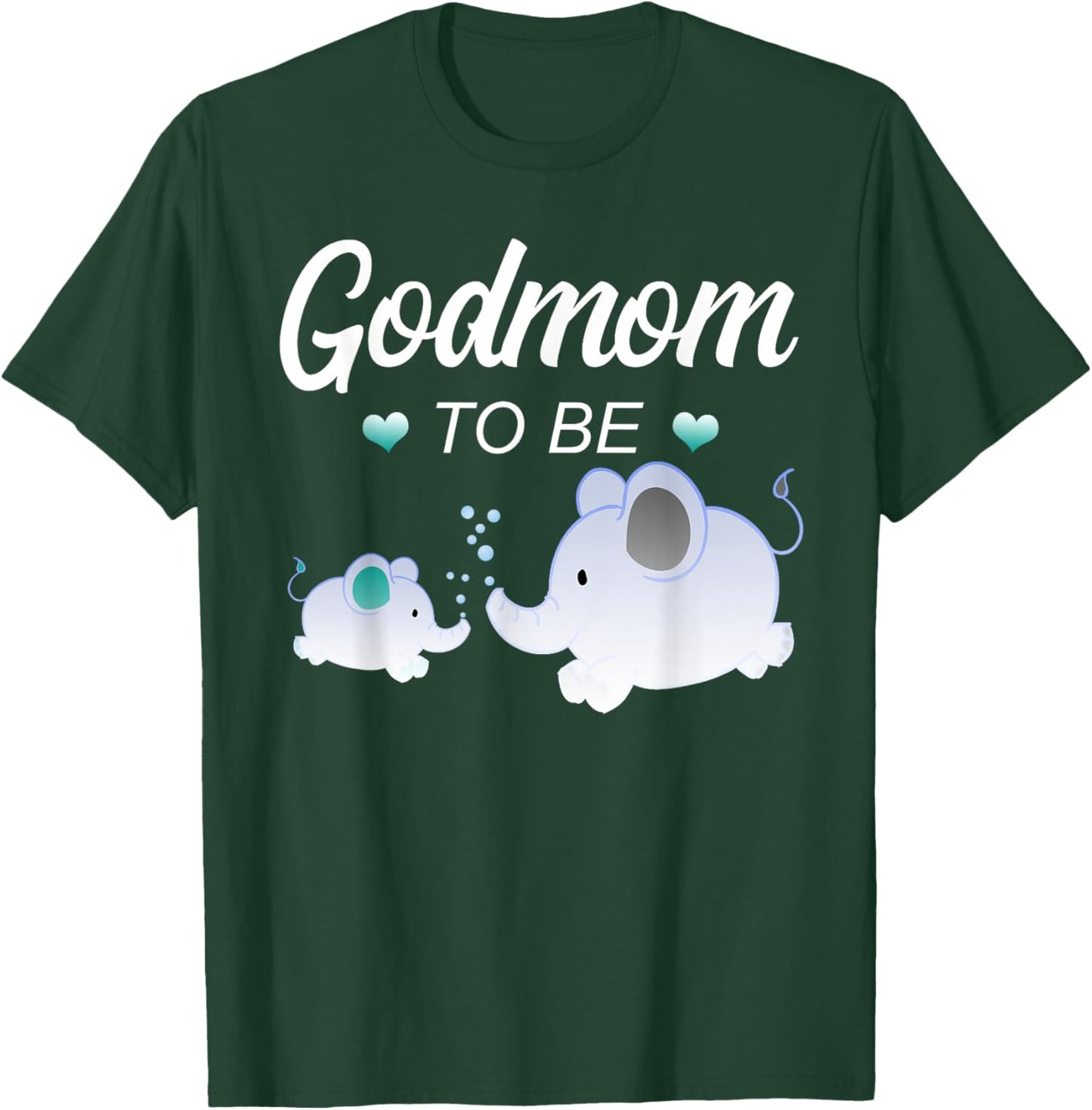 Godmom To Be Elephant Baby Shower For Boy T-Shirt - T-Shirt | Forest