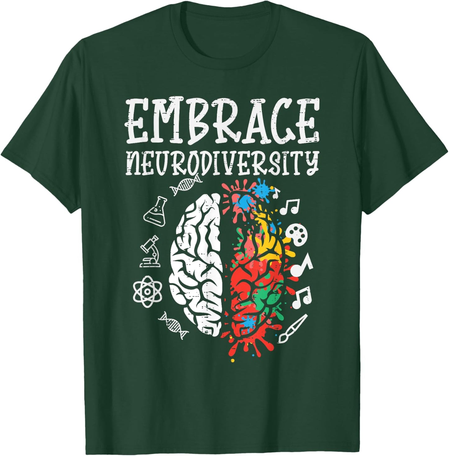 Embrace Neurodiversity Autism Awareness ASD Men Women Kids T-Shirt - T-Shirt | Forest