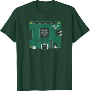 Green Raspberry Pi (Micro Computer Design) T-Shirt - T-Shirt | Forest