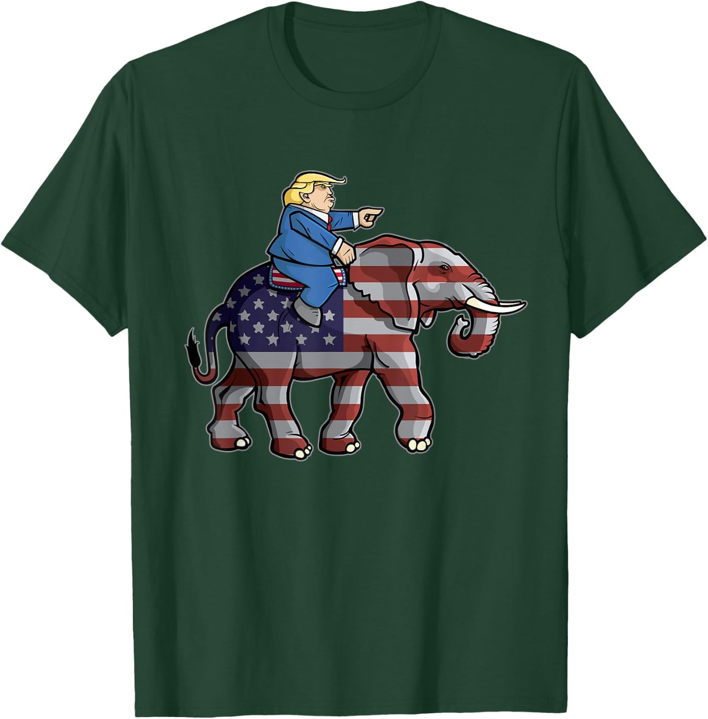 Donald Trump Riding Elephant Republicans Shirt Gift T-Shirt - T-Shirt | Forest