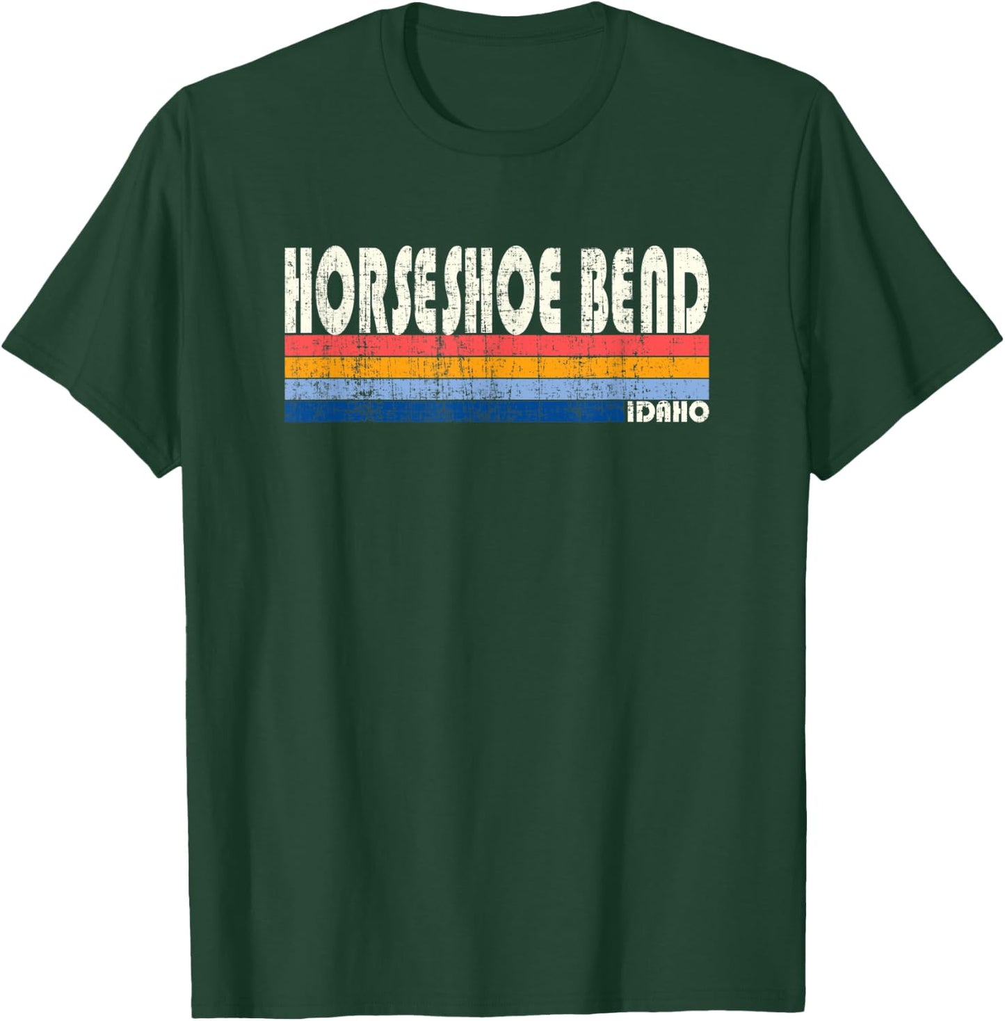 Retro Vintage 70s 80s Style Horseshoe Bend, ID T-Shirt - T-Shirt | Forest