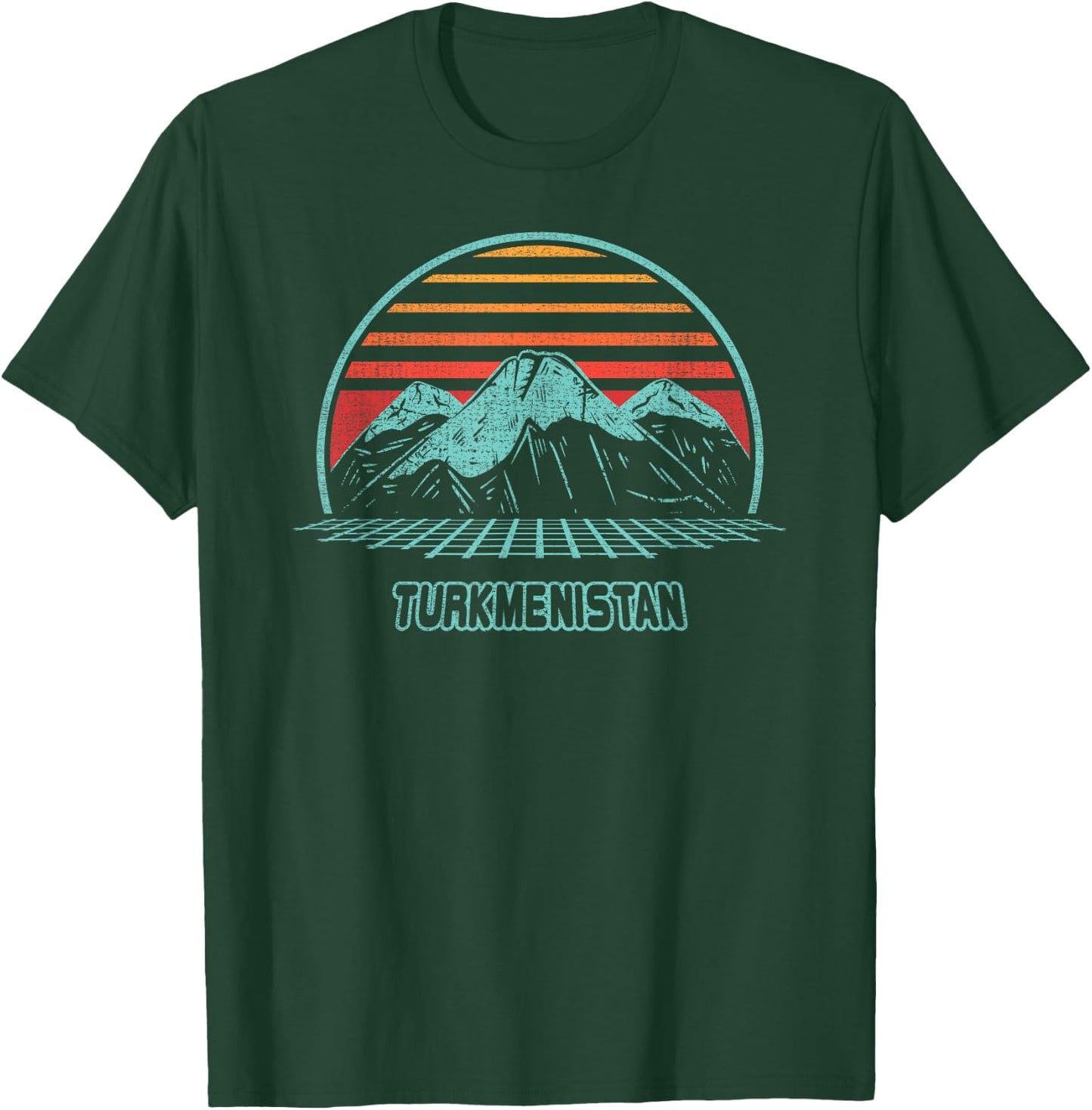 Turkmenistan Retro Vintage 80s Style T-Shirt - T-Shirt | Forest