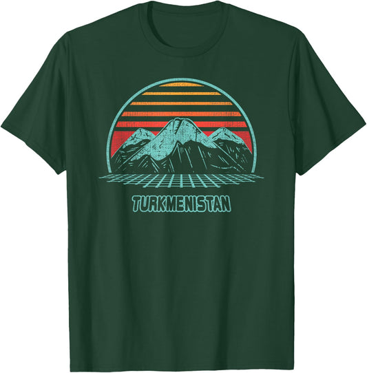 Turkmenistan Retro Vintage 80s Style T-Shirt - T-Shirt | Forest