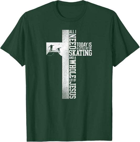 Skateboard A Whole Lot Of Jesus Cross Faith Vintage T-Shirt - T-Shirt | Forest