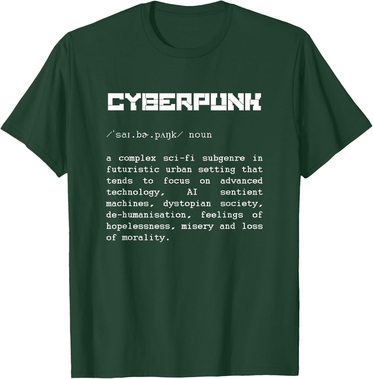 Cyberpunk Word Definition - Cyberpunk T-Shirt - T-Shirt | Forest