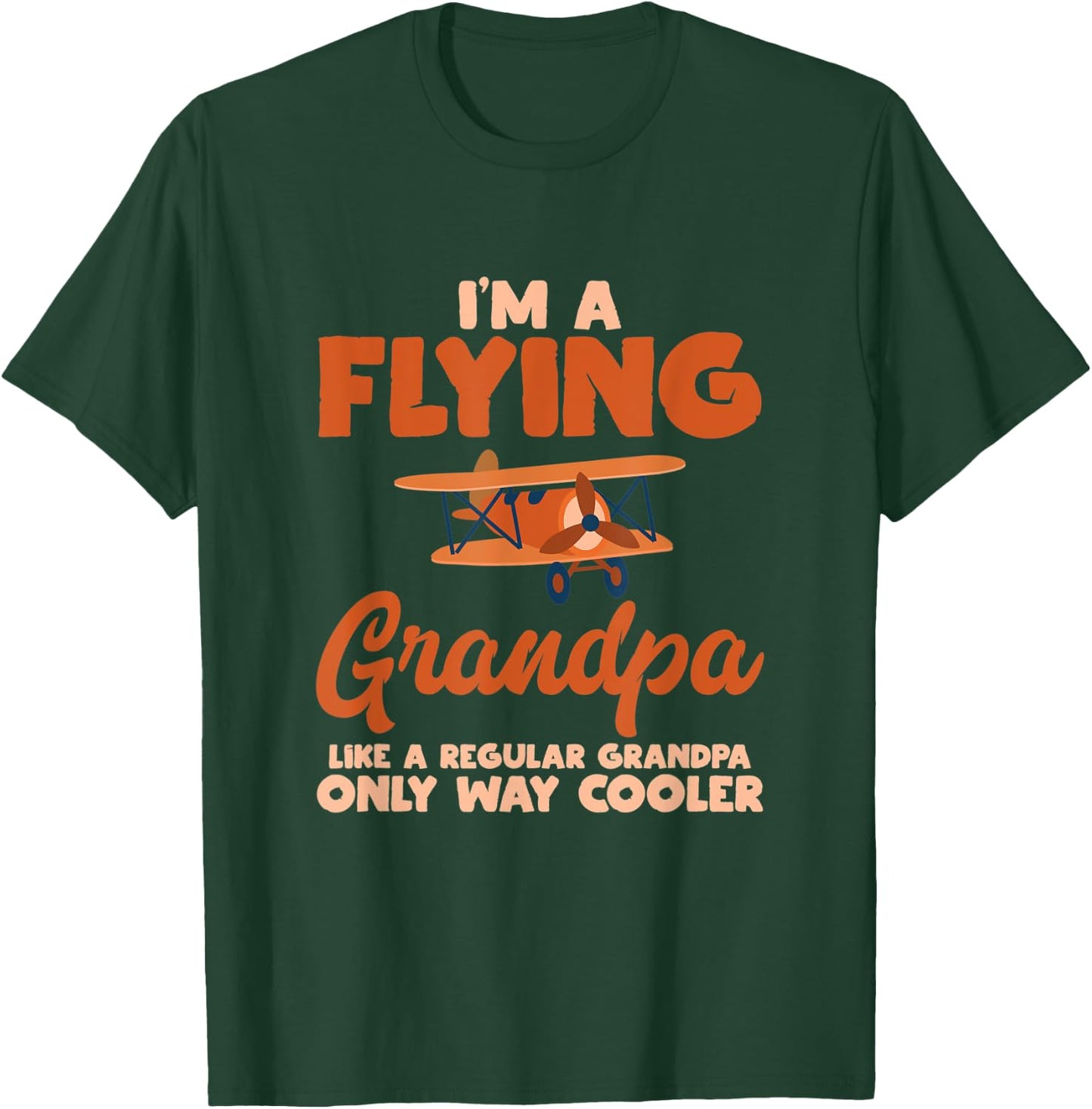 Flying Grandpa Pilot Airplane Lover Aviation Gift Outfit T-Shirt - T-Shirt | Forest
