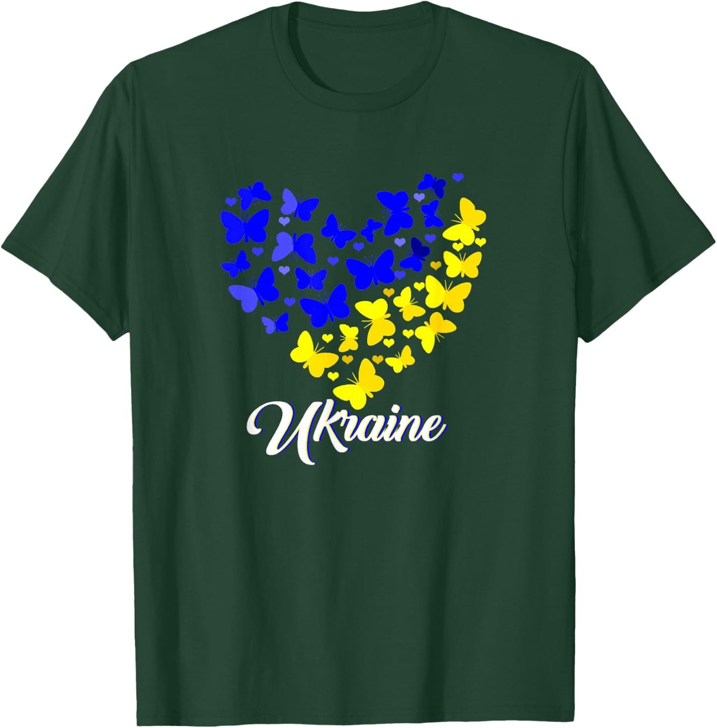 Heart Heart Ukraine shirt Butterfly I Stand With Ukraine T-Shirt - T-Shirt | Forest