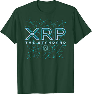 XRP Crypto Gifts & Apparel XRP Crypto - XRP Cryptocurrency - XRP The Standard - XRP Black T-Shirt - T-Shirt | Forest