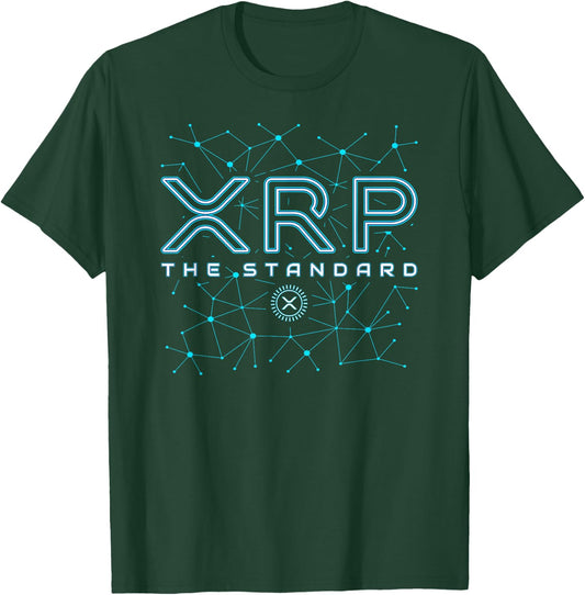 XRP Crypto Gifts & Apparel XRP Crypto - XRP Cryptocurrency - XRP The Standard - XRP Black T-Shirt - T-Shirt | Forest