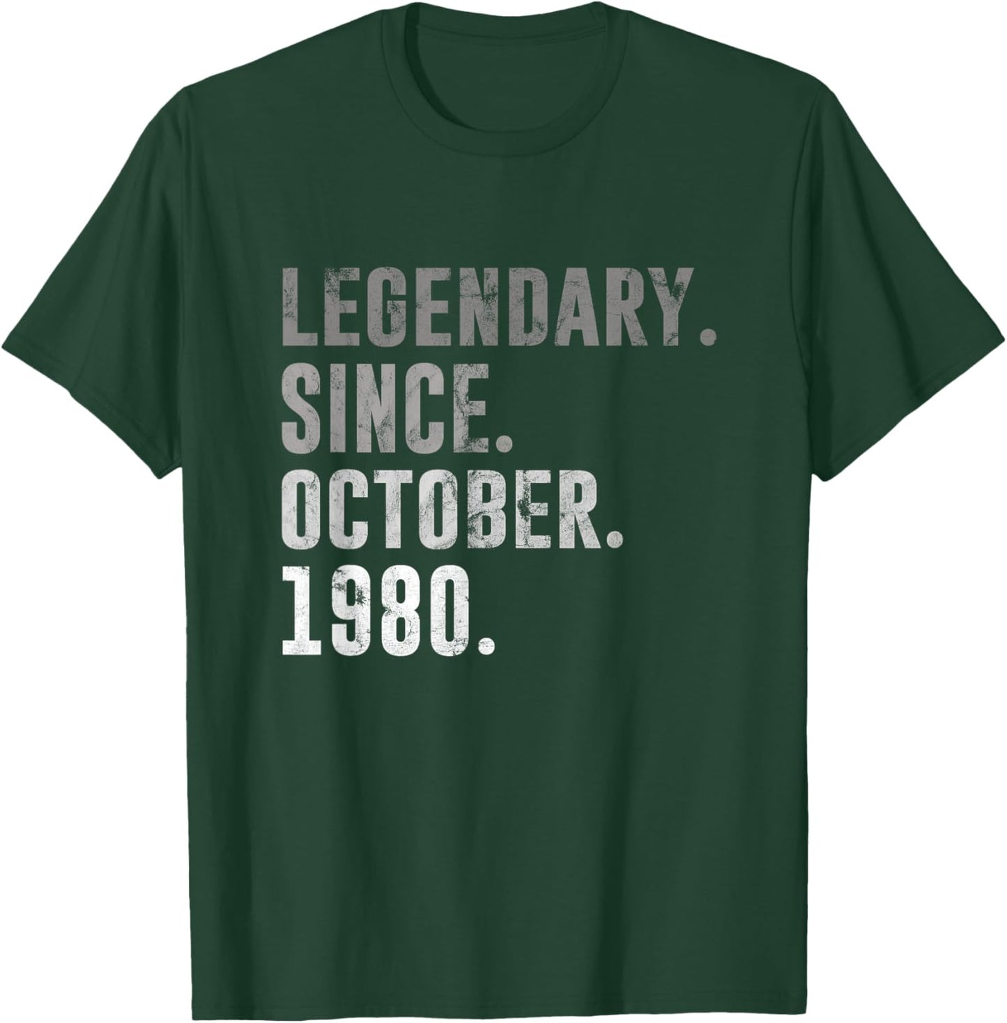 45th Birthday Vintage Legendary Since October 1980 T-Shirt - T-Shirt | Forest