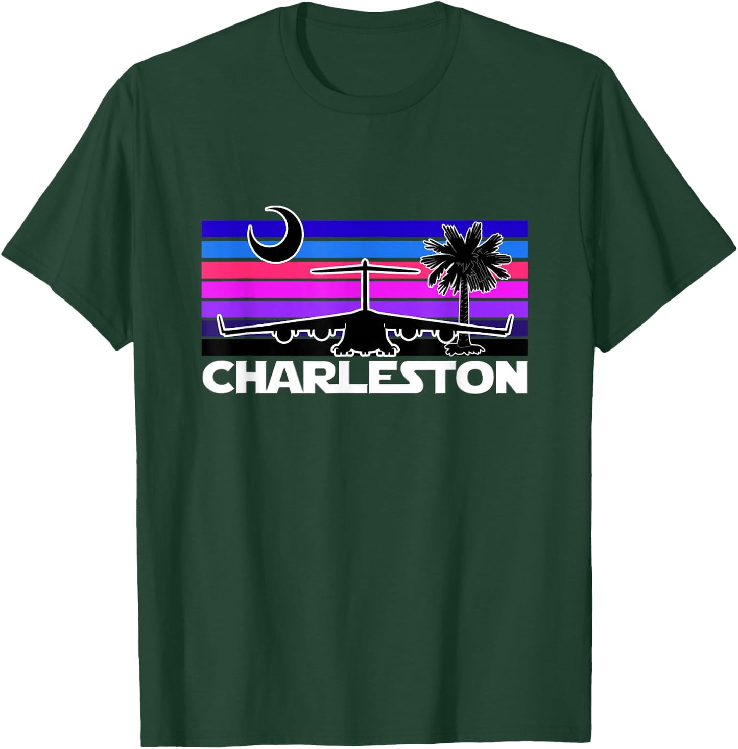 Charleston Straight Sunset Airlift Globemaster III Airplane T-Shirt - T-Shirt | Forest