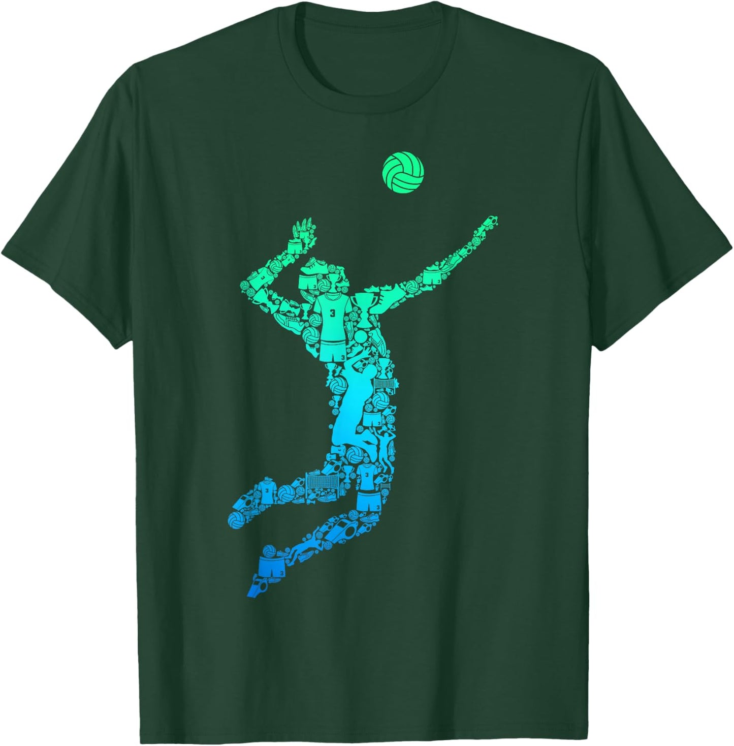 Volleyball Player Boys Men Youth T-Shirt - T-Shirt | Forest