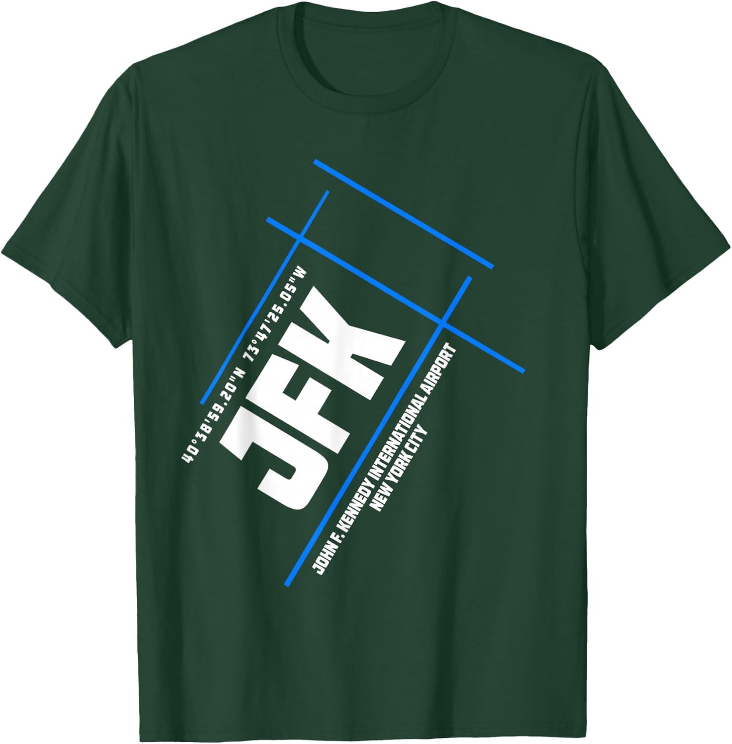 JFK John F. Kennedy International Airport Runway Layout T-Shirt - T-Shirt | Forest