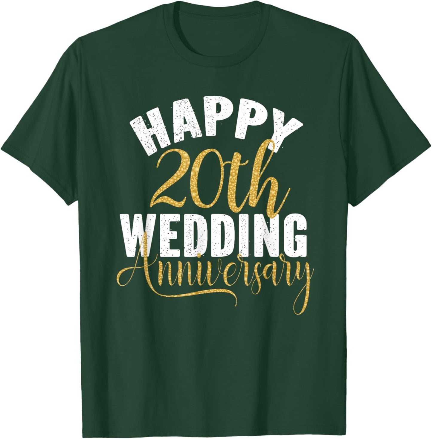 Happy 20th Wedding Anniversary Matching Gift Couples T-Shirt - T-Shirt | Forest