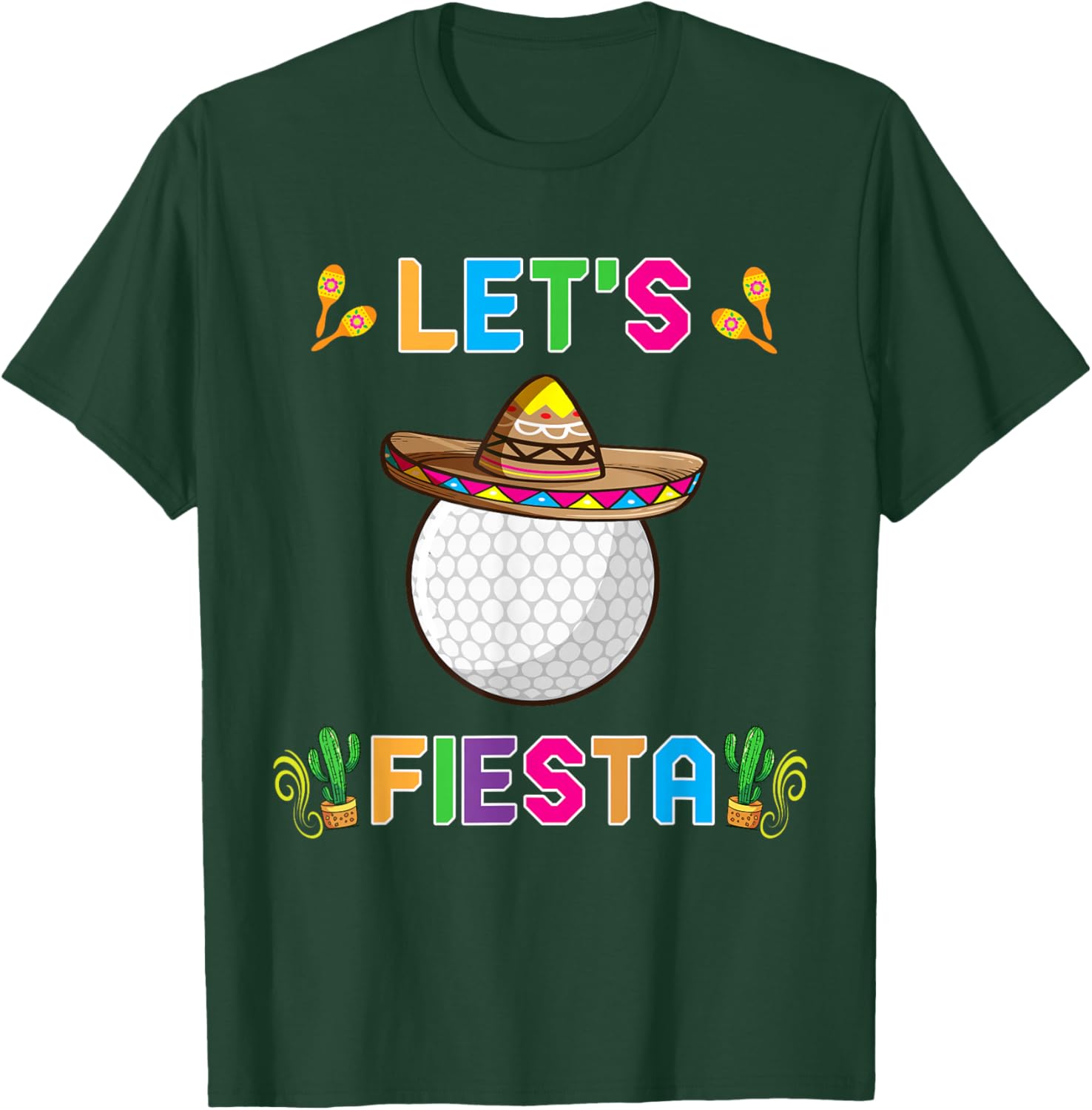 Cinco de Mayo Funny Golf Ball Let's Fiesta May 5th Kids T-Shirt - T-Shirt | Forest