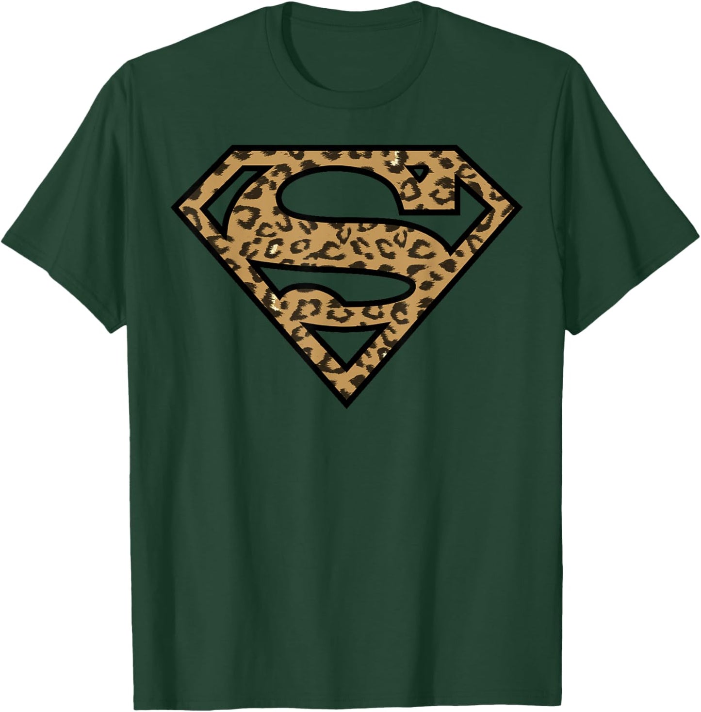 DC Comics Superman Cheetah Print Logo Fill T-Shirt - T-Shirt | Forest