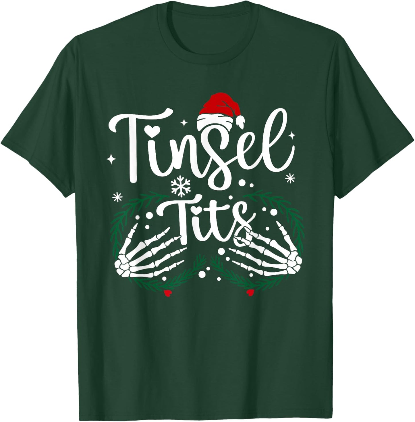 Tinsel Tits And Jingle Balls Funny Matching Christmas Couple T-Shirt - T-Shirt | Forest