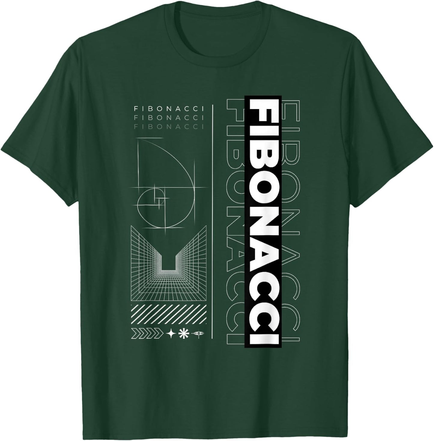 Fibonacci Golden Spiral T-Shirt - T-Shirt | Forest
