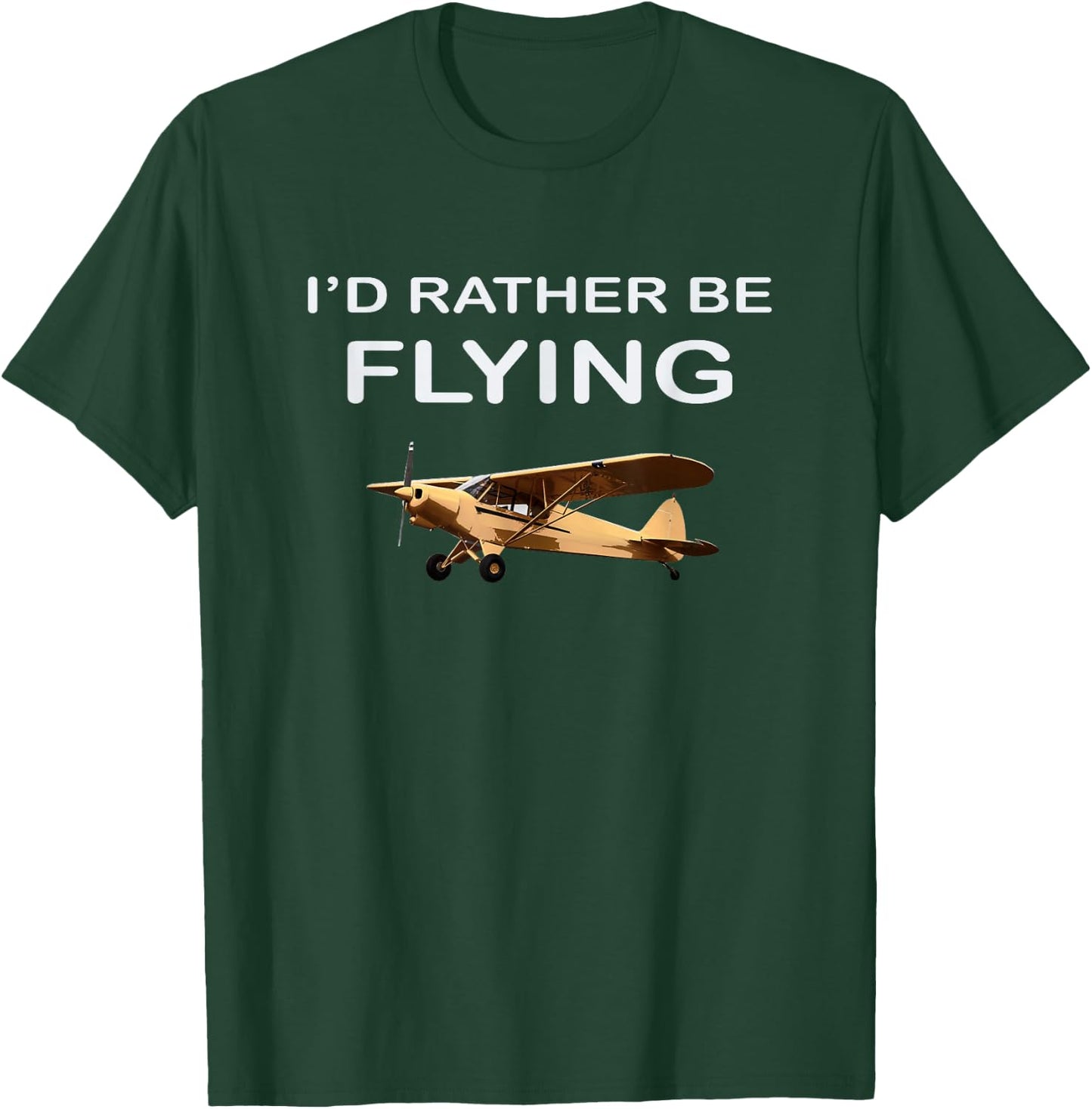 I'd Rather Be Flying Pilot Airplane Aviation Gift T-Shirt - T-Shirt | Forest