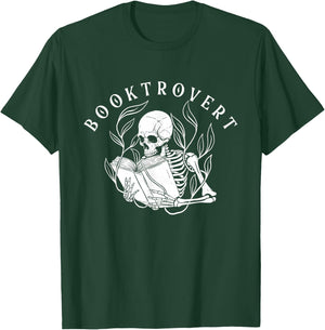 Booktrovert - Skeleton Book Lover Bookish Bookworm Reading T-Shirt - T-Shirt | Forest