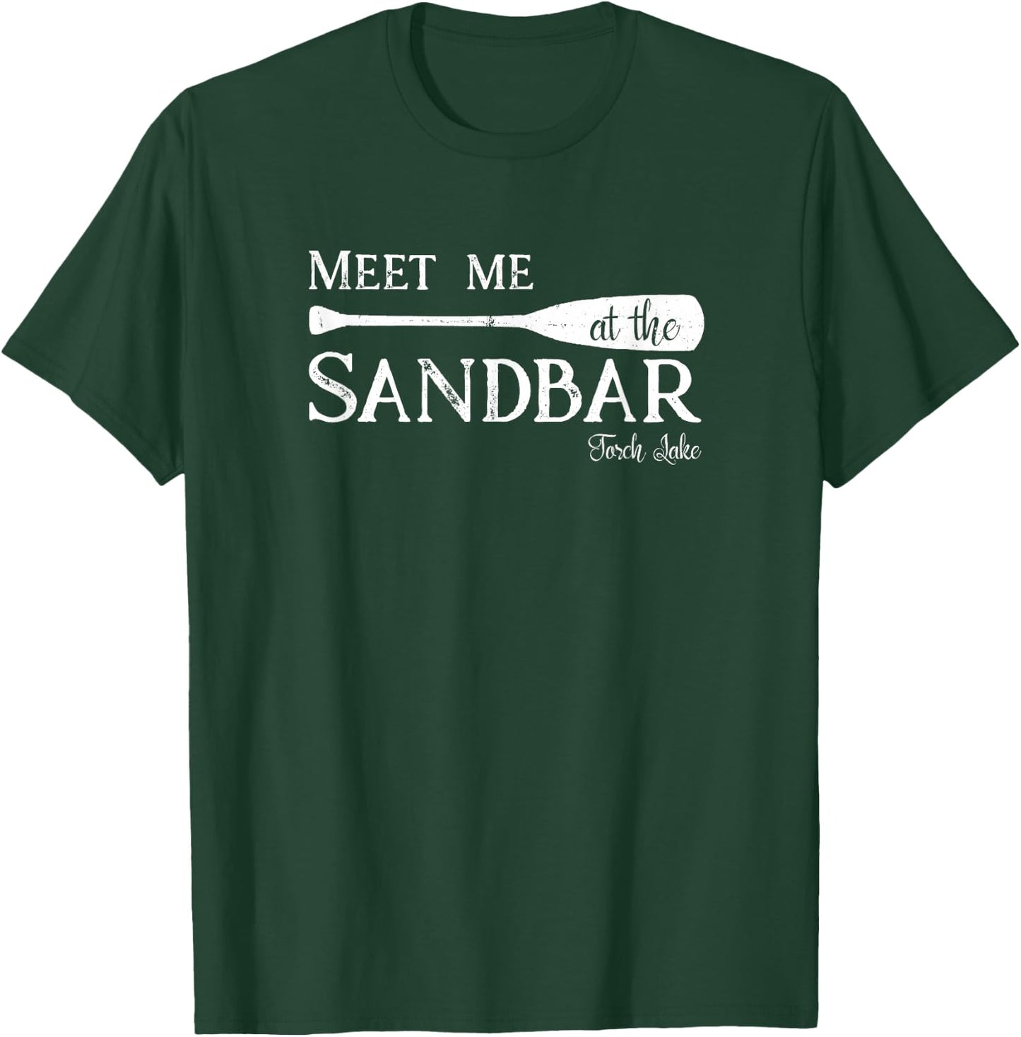 Torch Lake, Meet me at the Sandbar Michigan Vacation T-Shirt - T-Shirt | Forest