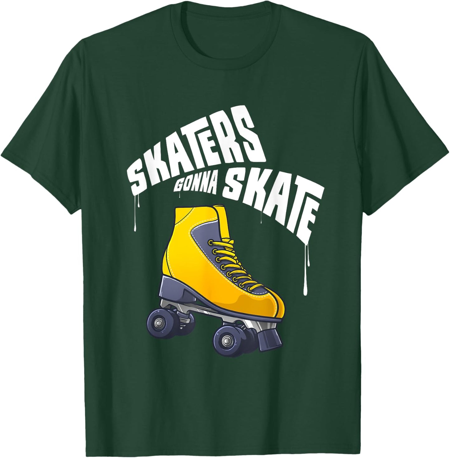 Funny Roller Skating Art Men Women Boys Girls Roller Skater T-Shirt - T-Shirt | Forest