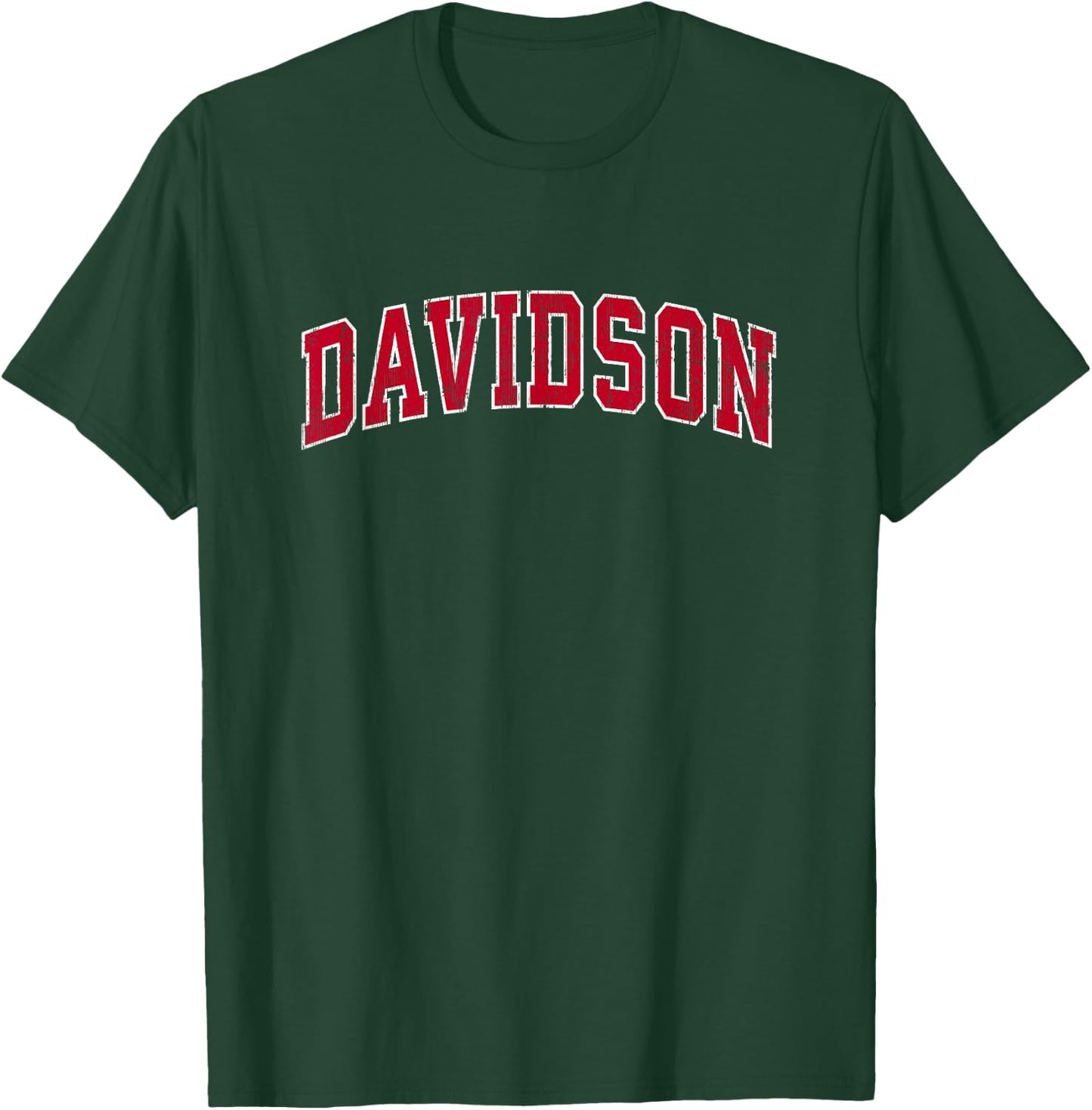 Davidson Tennessee TN Vintage Sports Design Red Design T-Shirt - T-Shirt | Forest