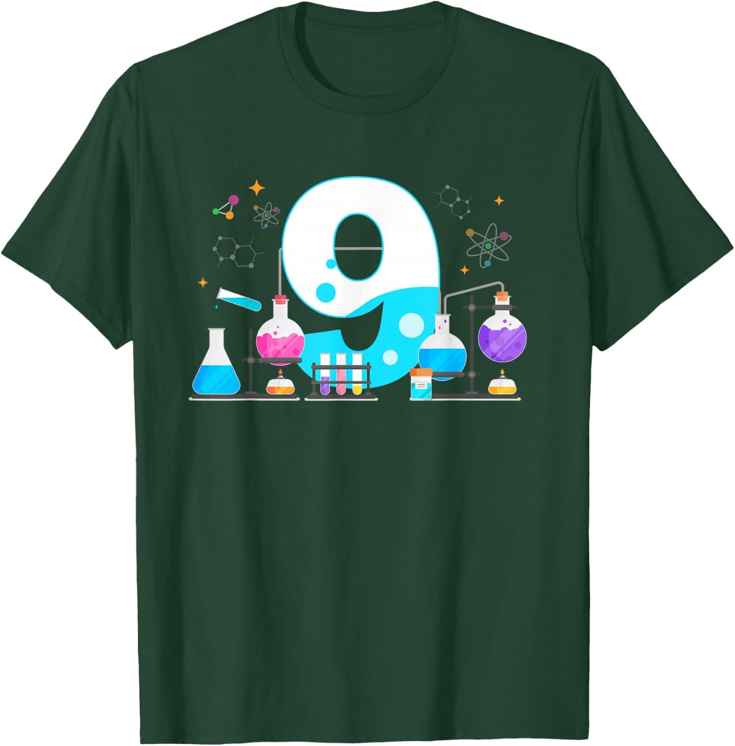 9 Year Old Kids Scientist 9th Birthday Kids Science T-Shirt - T-Shirt | Forest
