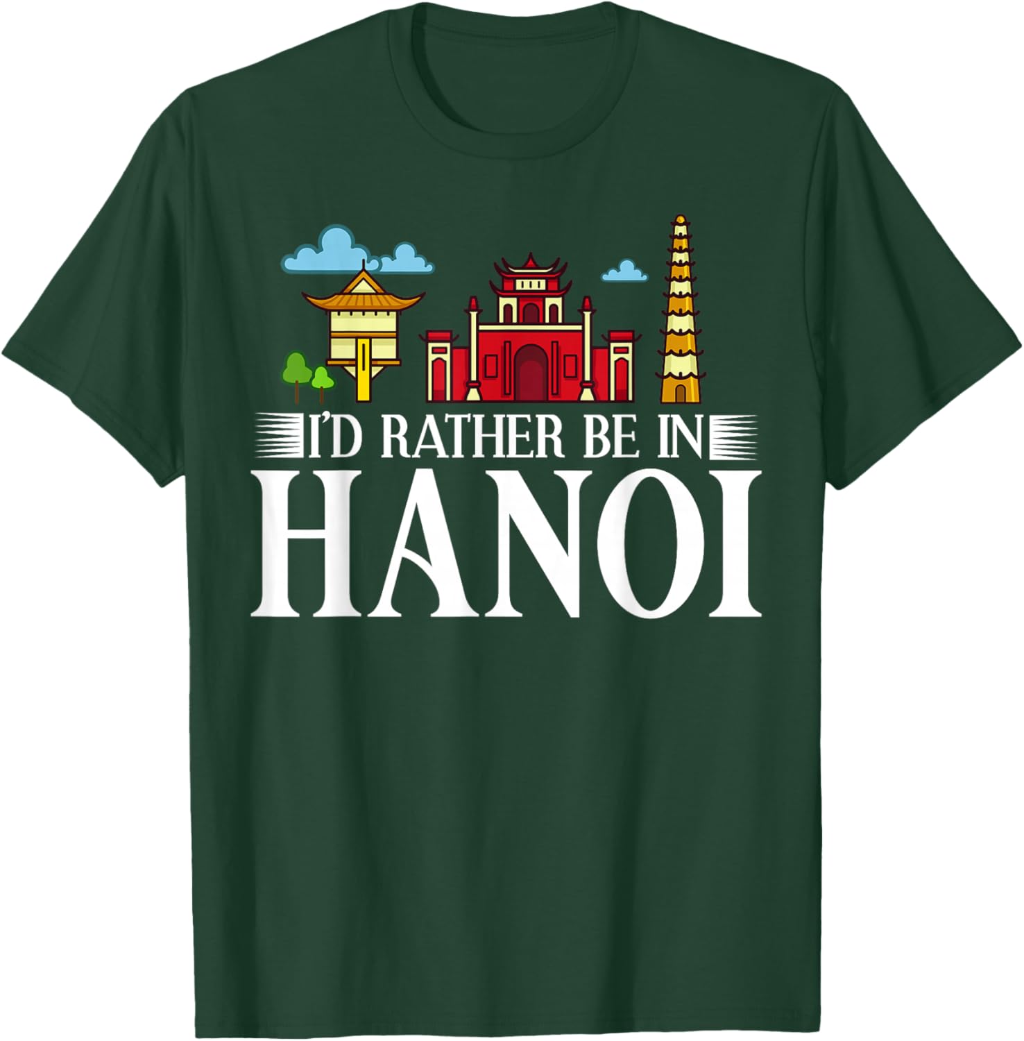 Hanoi Vietnam City Skyline Map Travel T-Shirt - T-Shirt | Forest