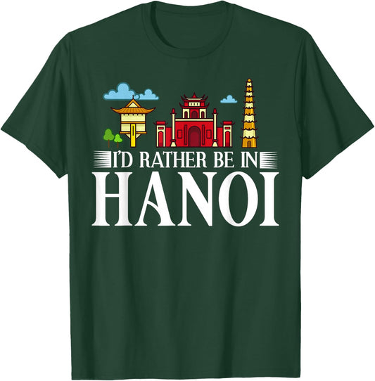 Hanoi Vietnam City Skyline Map Travel T-Shirt - T-Shirt | Forest