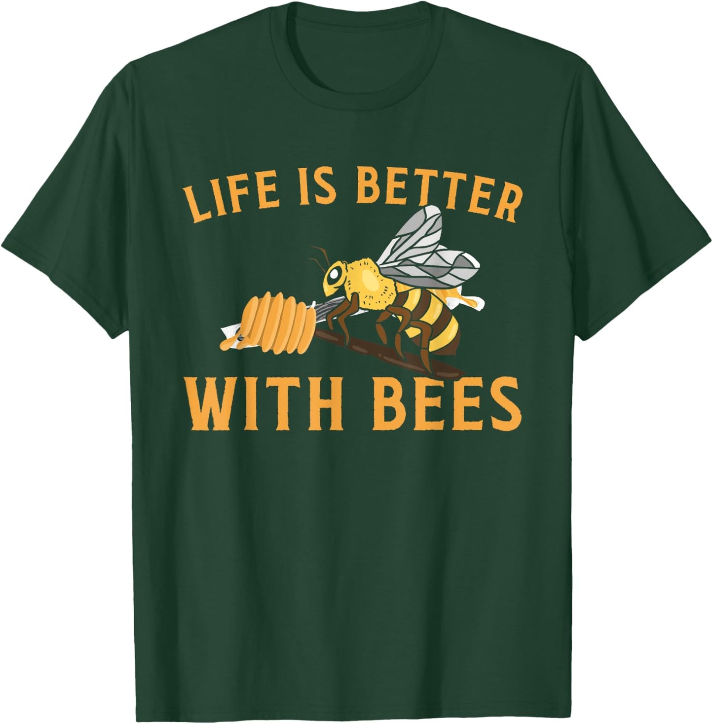 Cool Bee Design Women Honey Bumble Bee Beekeeping T-Shirt - T-Shirt | Forest
