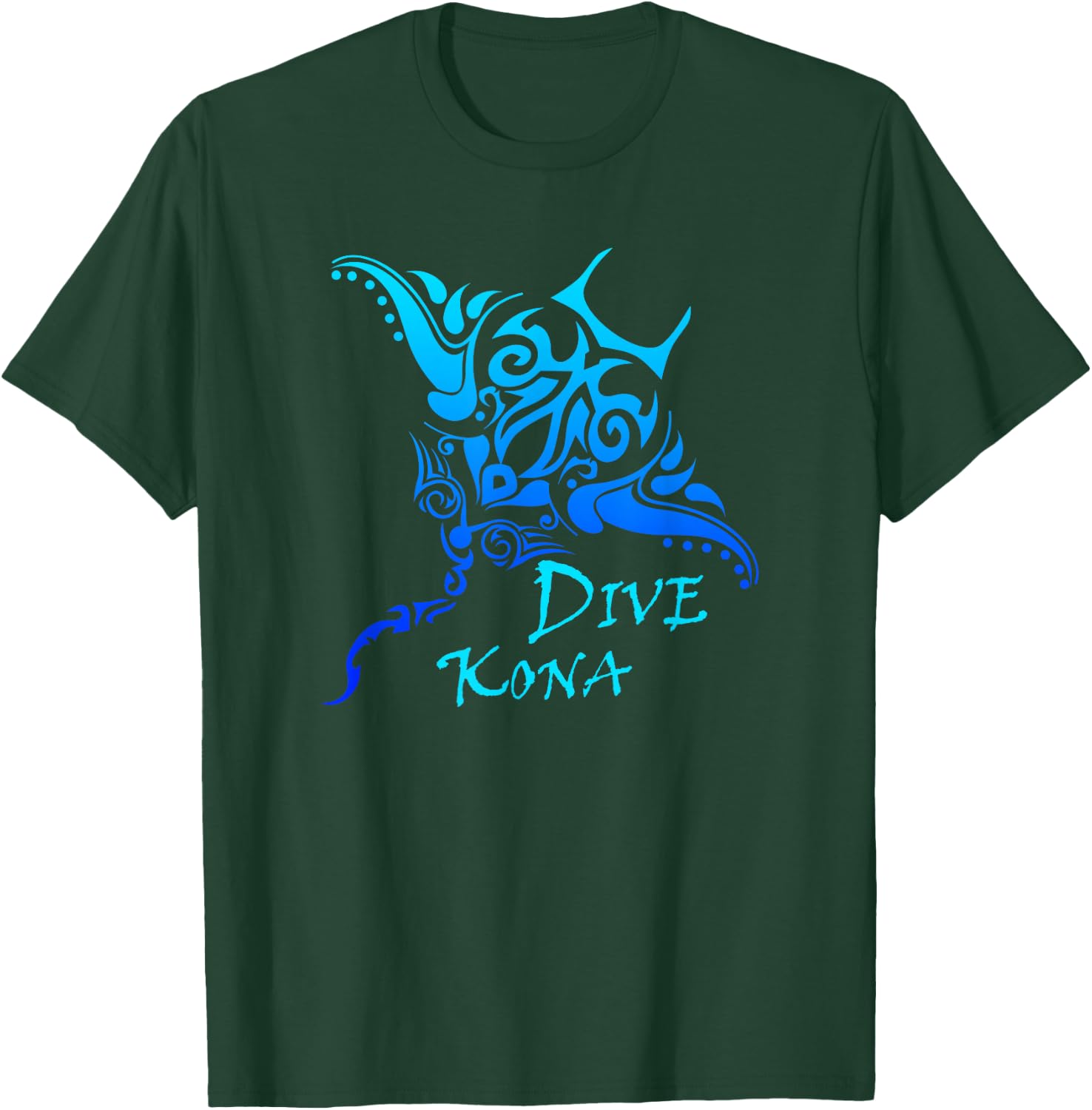 Dive Kona Hawaii Tribal Stingray Polynesian Tattoo T-Shirt - T-Shirt | Forest