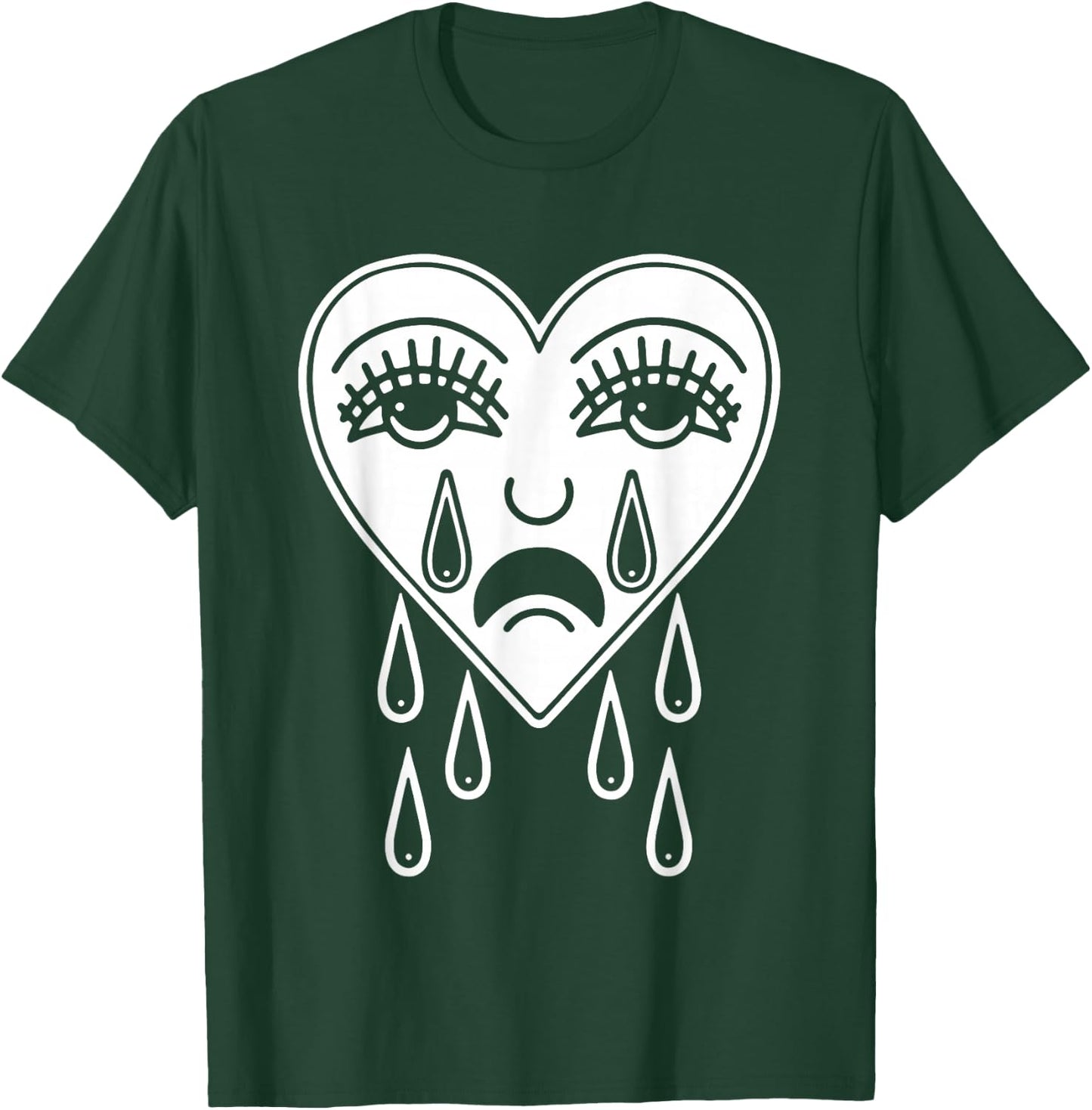 Crying Heart American Traditional Tattoo Old School Flash T-Shirt - T-Shirt | Forest