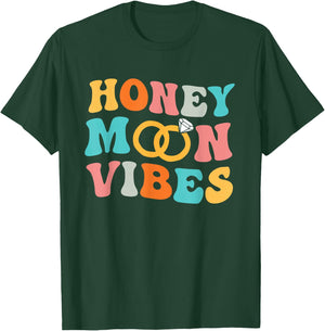 Honeymoon Vibes Retro Groovy Vintage Just Married Couple T-Shirt - T-Shirt | Forest