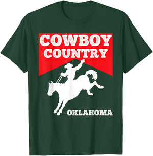 Oklahoma Cowboy Country Horse Riding Rodeo Apparel Top T-Shirt - T-Shirt | Forest