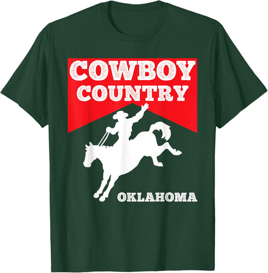 Oklahoma Cowboy Country Horse Riding Rodeo Apparel Top T-Shirt - T-Shirt | Forest