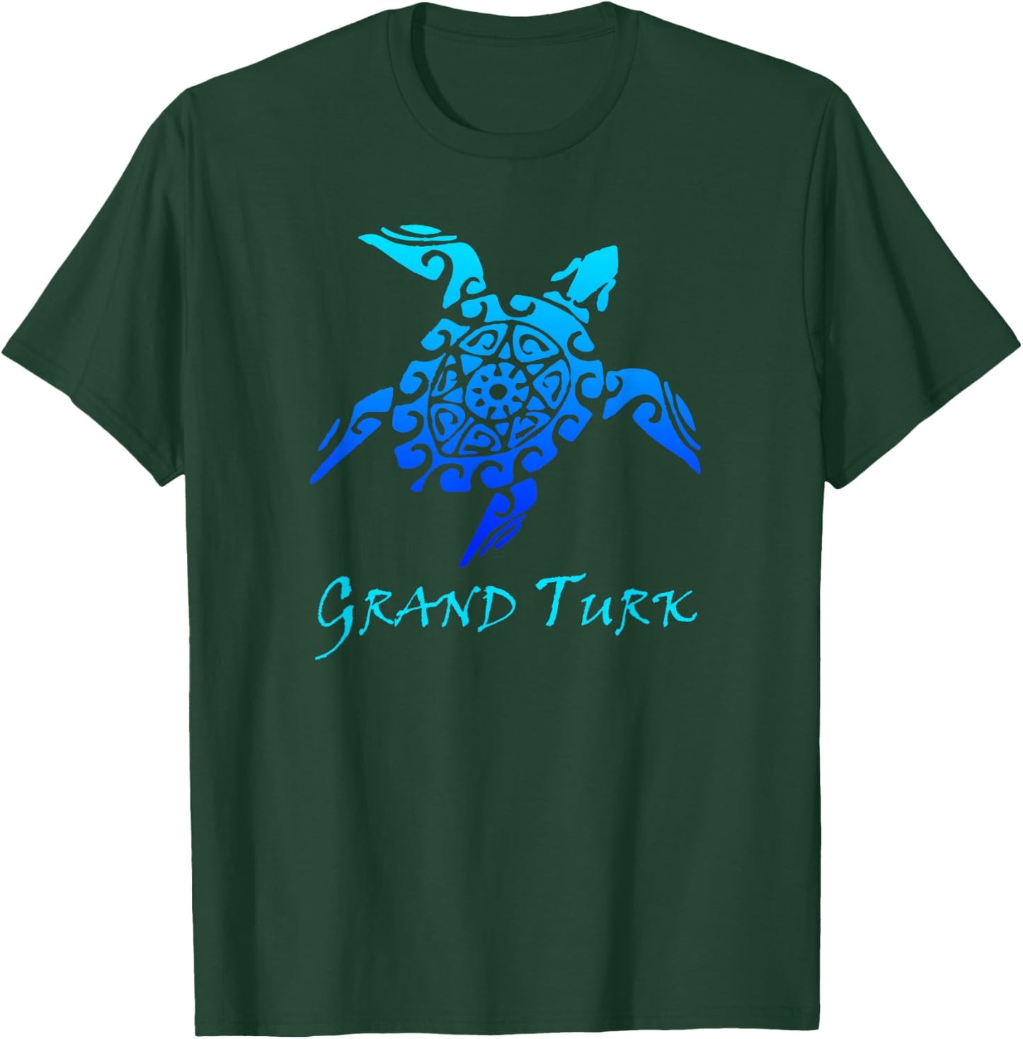 Grand Turk, Turks & Caicos Vintage Tribal Turtle Vacation T-Shirt - T-Shirt | Forest