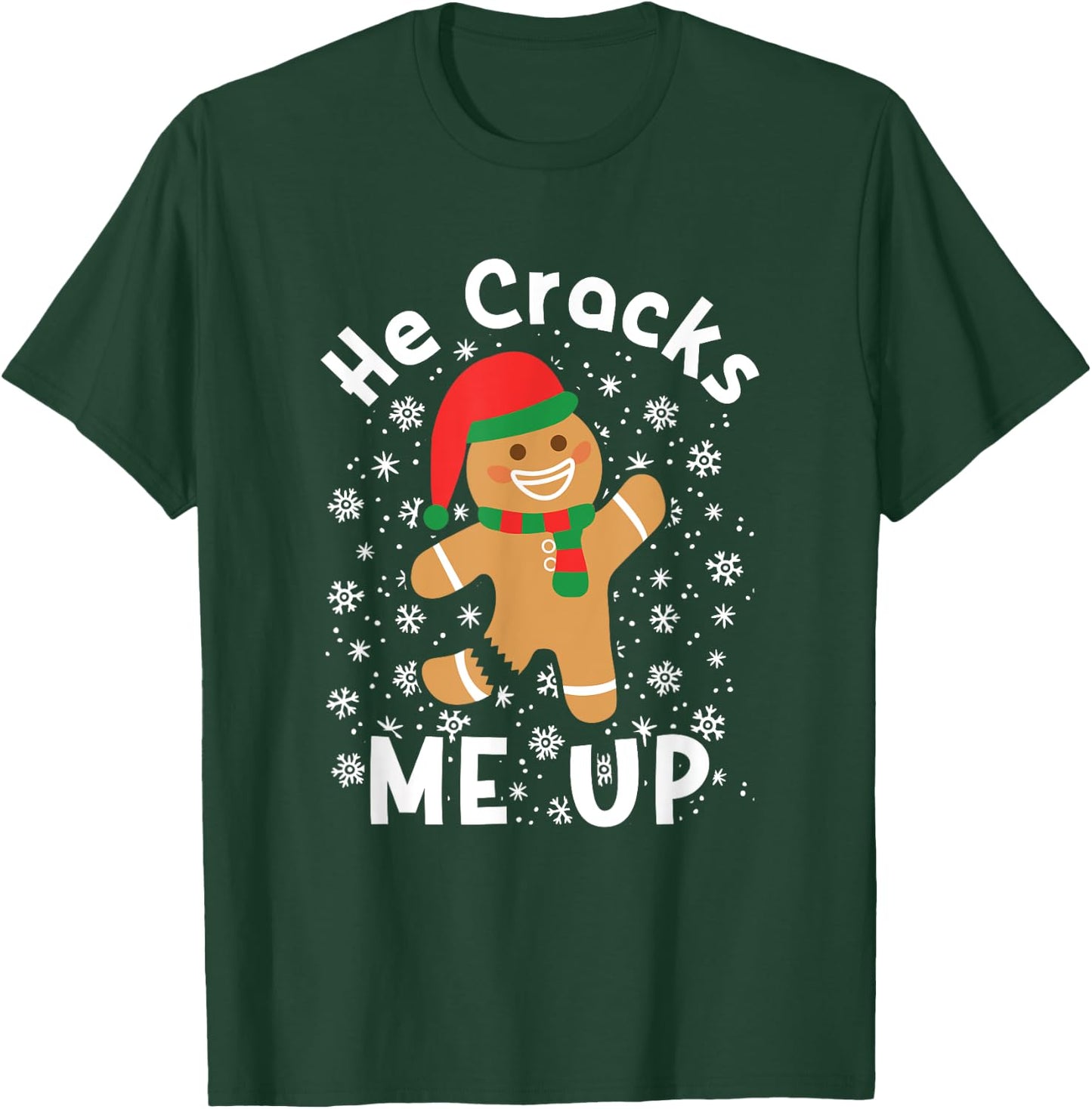 Gingerbread Man Woman Couples Christmas Holiday Matching T-Shirt - T-Shirt | Forest