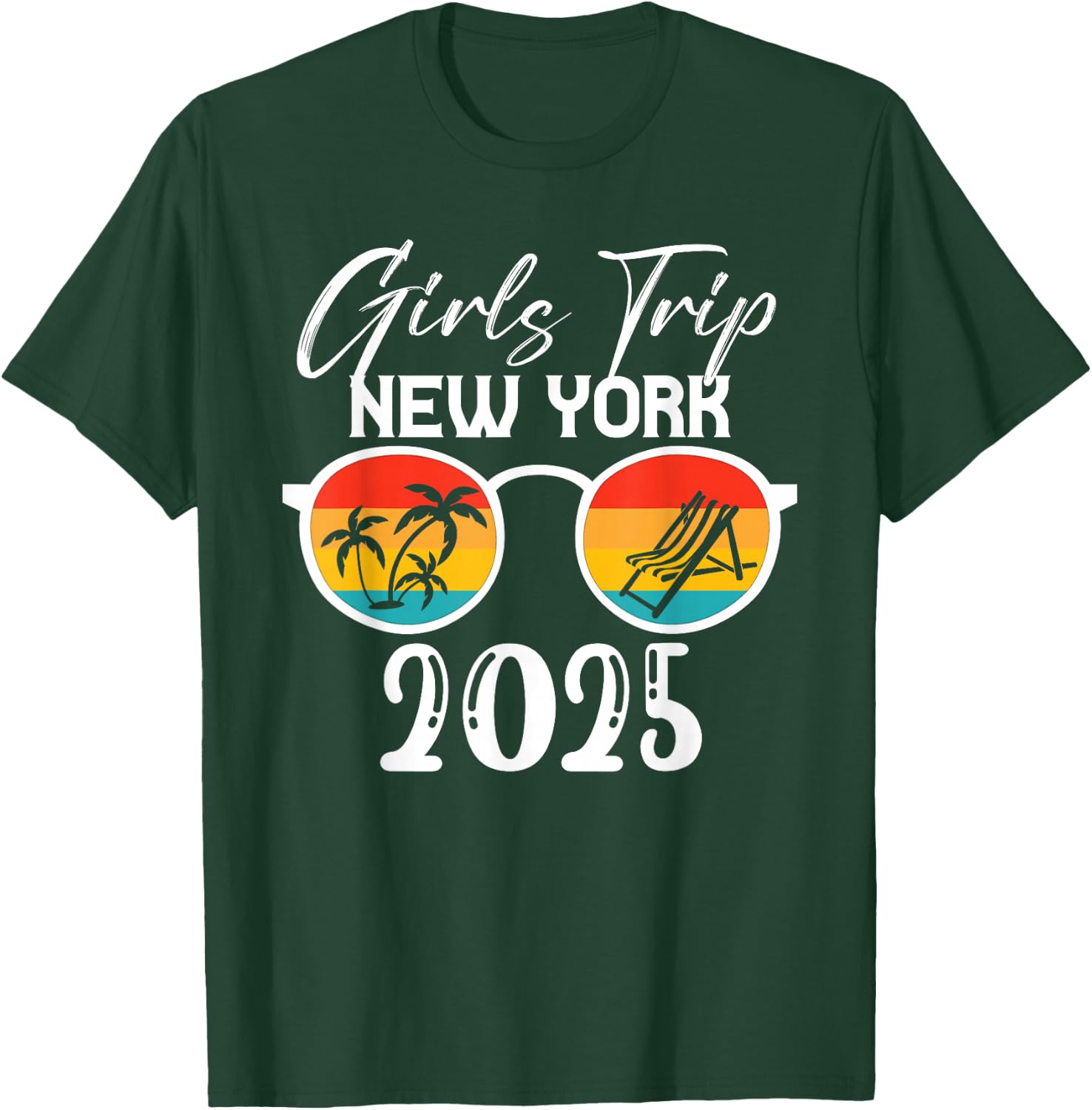 New York Girls Trip 2025 Cute Beach Summer Vacation Party T-Shirt - T-Shirt | Forest