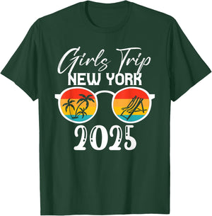 New York Girls Trip 2025 Cute Beach Summer Vacation Party T-Shirt - T-Shirt | Forest