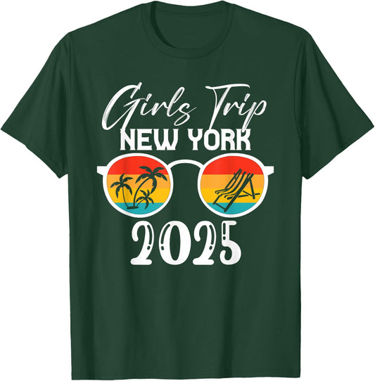New York Girls Trip 2025 Cute Beach Summer Vacation Party T-Shirt - T-Shirt | Forest
