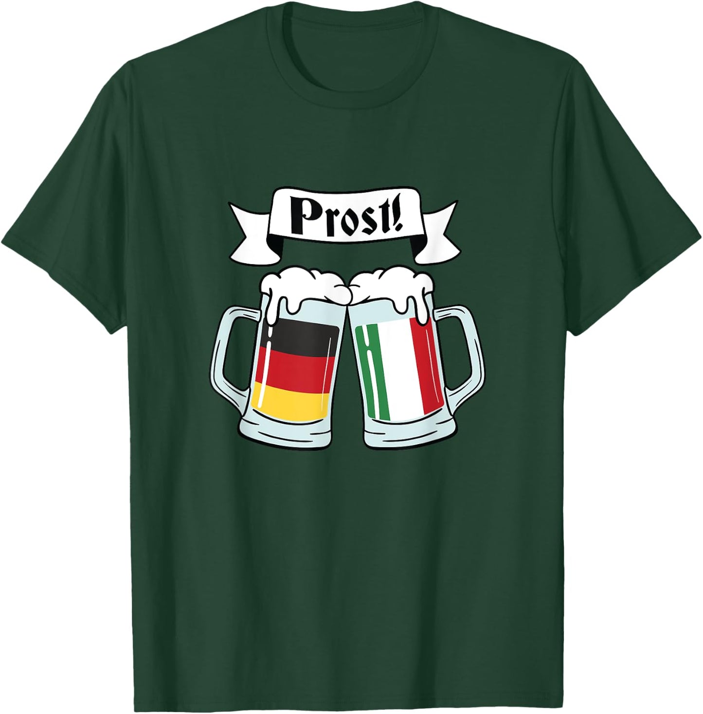 Funny Beer, Prost - Italy Germany Flag T-Shirt - T-Shirt | Forest