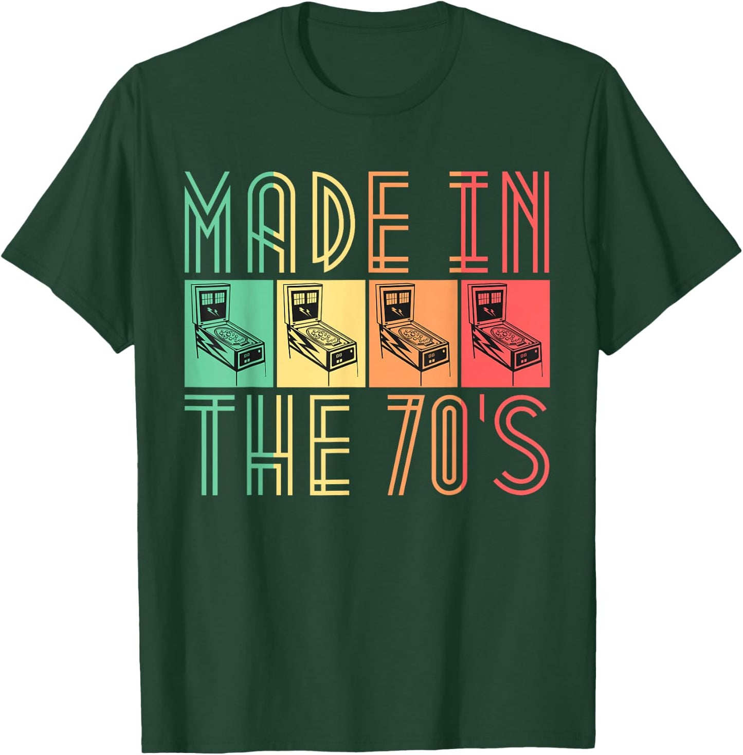 Made In The 70s Pinball Shirt Retro Arcade Gifts T-Shirt - T-Shirt | Forest