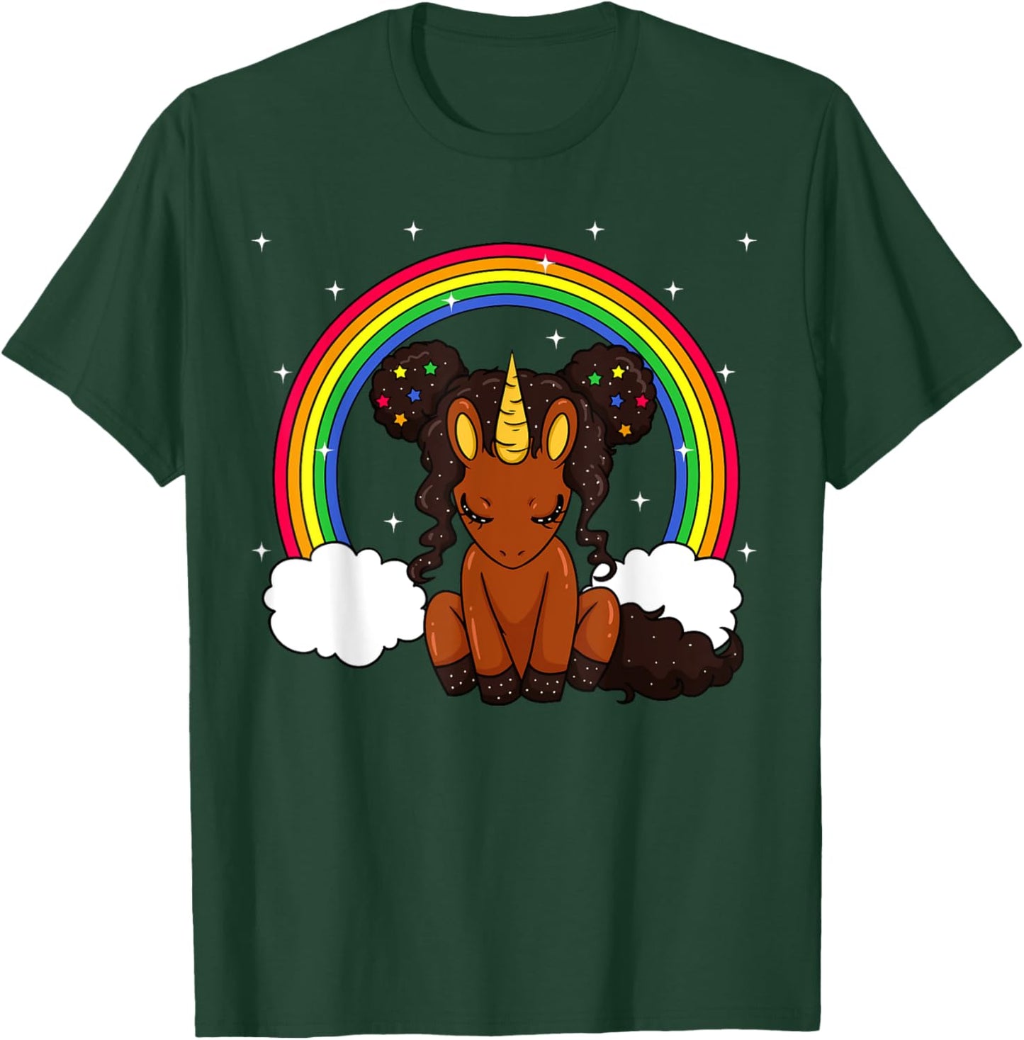 African American Unicorn African Unicorn Love T-Shirt - T-Shirt | Forest